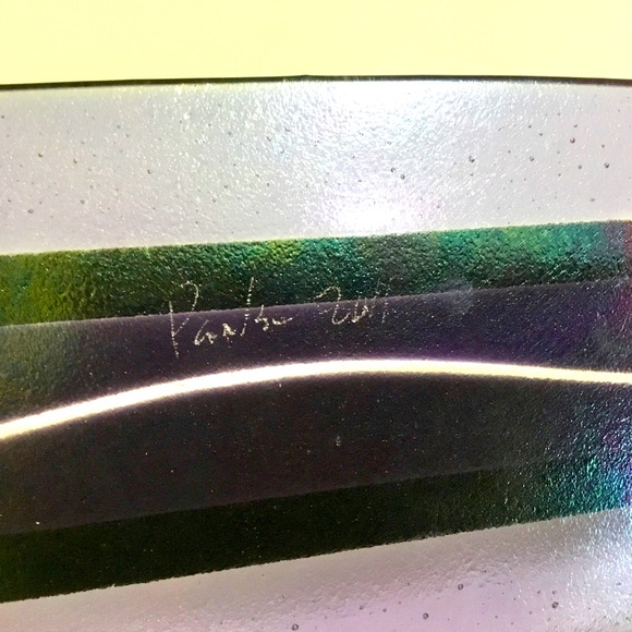 Handmade Chris Paulson art glass tray - Picture 12 of 12